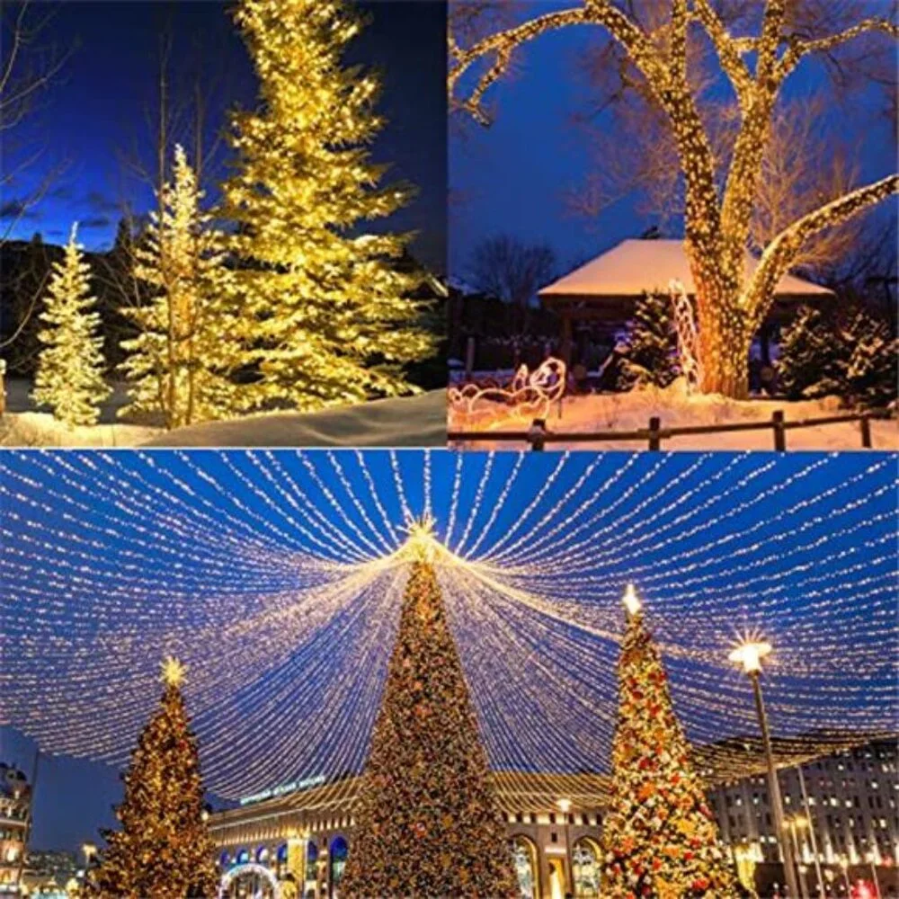 Christmas Lights Warm White 75 Ft 200 LED String Fairy Twinkle Lights Outdoor
